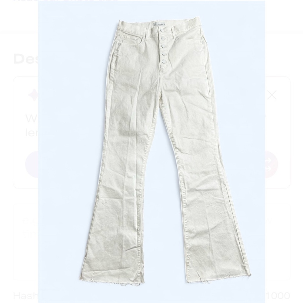 LOFT White Wide Leg Jeans 29/8  Slim Flare Front Buttons And Pockets.